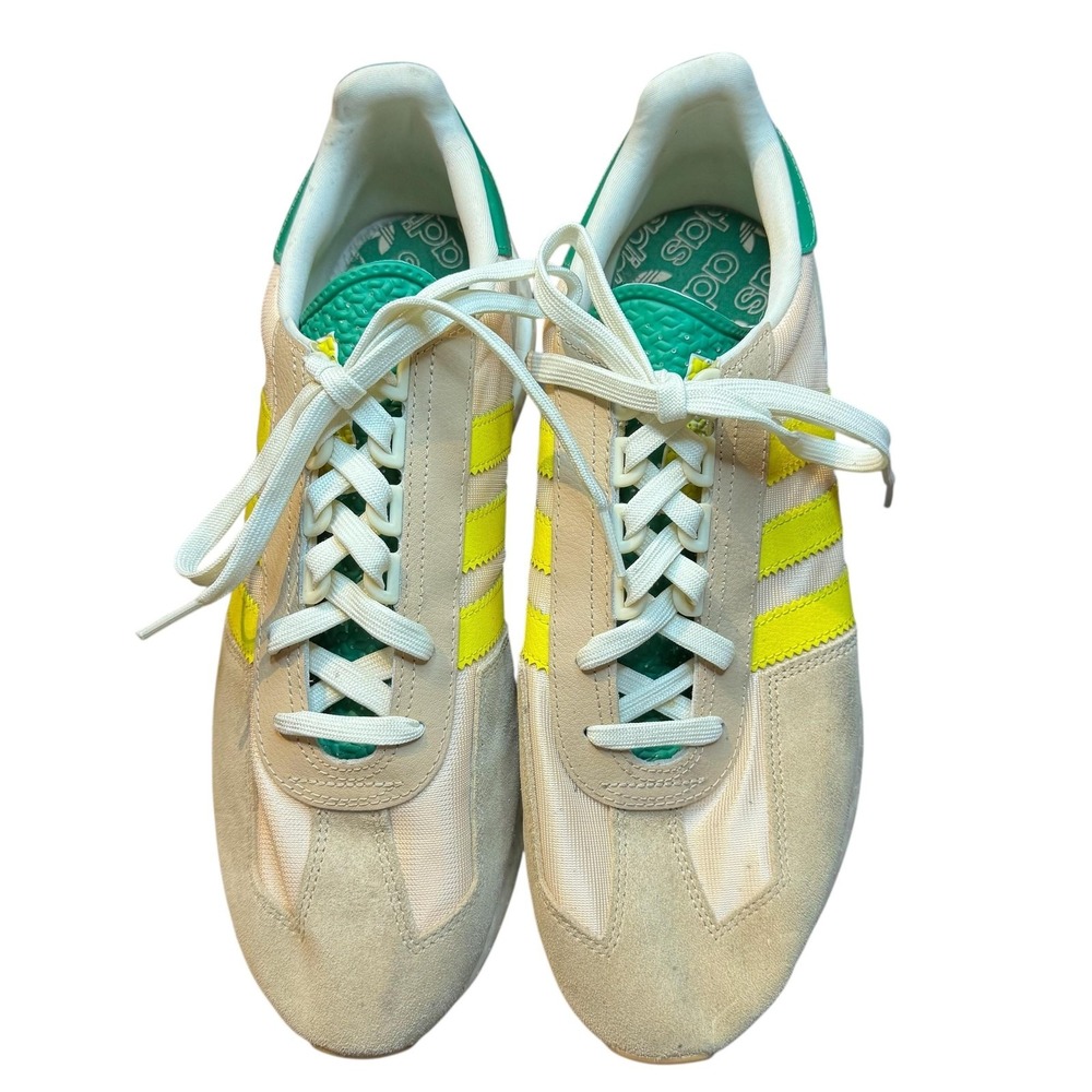 adidas Athletic Shoes in Cream, Yellow & Green